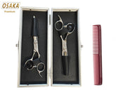 Osaka Premium Japanese Scissors CLZ Cobalt Set (with Ergonomic Thinners)