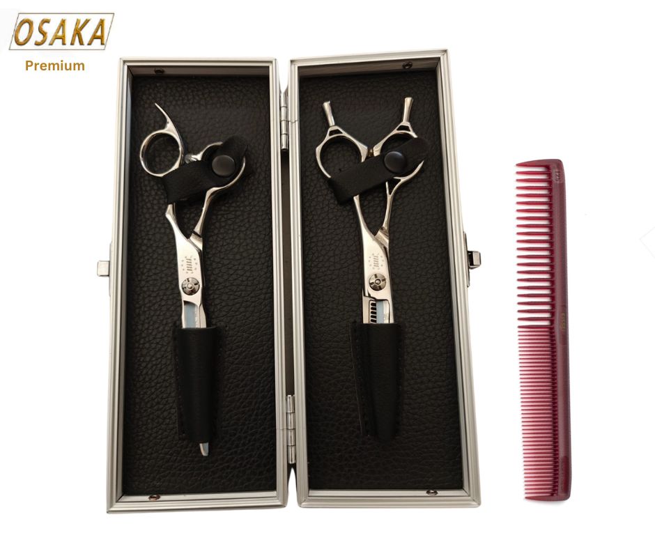 Osaka Premium Japanese Scissors CLZ Cobalt Set (with Level-Set Thinners)
